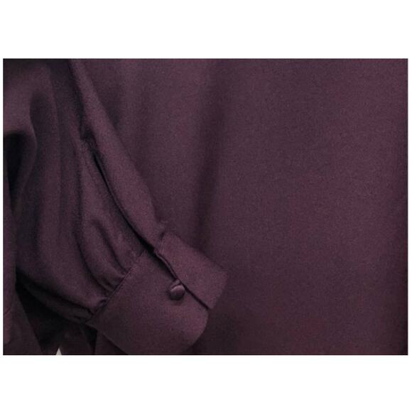 Chelsea28 V-Back Shift Long Sleeve Mini Dress Wine Burgundy Women's size 8 - Picture 6 of 8